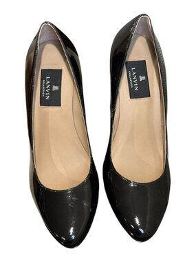 Lanvin Collection Black Patent Leather High Heels 24.5/7.5 US With Box